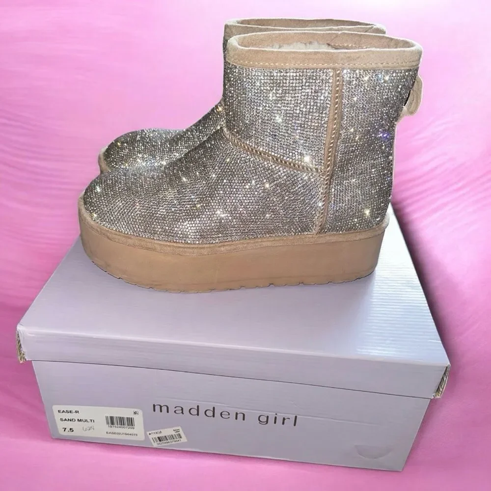 Madden Girl Silver Boots. Size 7 1/2.